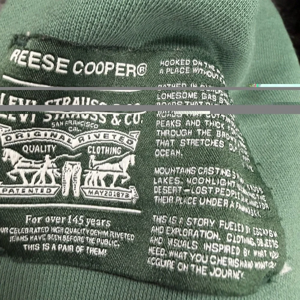 Levis X Reese Cooper Green Cotton Embroidered Hoodie Medium Green Sweatshirt